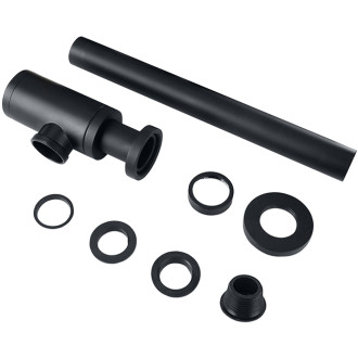 CERANO Umyvadlový sifon 5/4", odpad 32 mm kulatý černá matná CER-423514