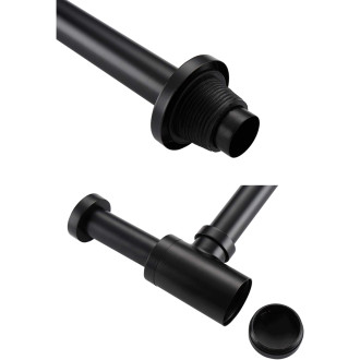 CERANO Umyvadlový sifon 5/4", odpad 32 mm kulatý černá matná CER-423514