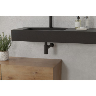 CERANO Umyvadlový sifon 5/4", odpad 32 mm kulatý černá matná CER-423514