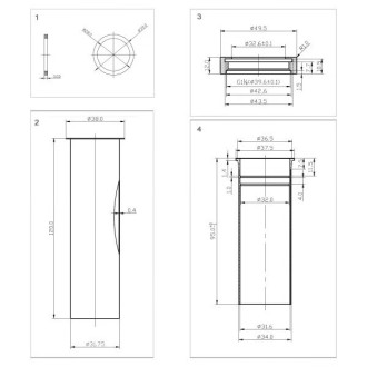 CERANO Umyvadlový sifon 5/4", odpad 32 mm kulatý černá matná CER-423514
