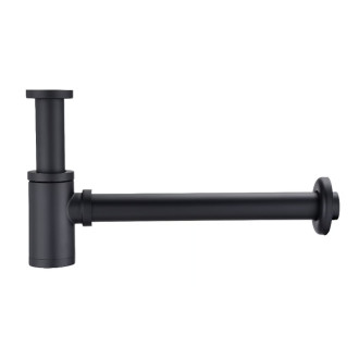 CERANO Umyvadl.sifon 5/4", odpad 32mm kulatý click-c., bez přepadu černá matná CER-428428