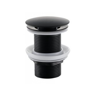 CERANO Umyvadl.sifon 5/4", odpad 32mm kulatý click-c., bez přepadu černá matná CER-428428