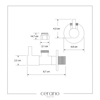 CERANO Sada rohových připojovacích ventilů chrom 3/8 1/2 CER-478162