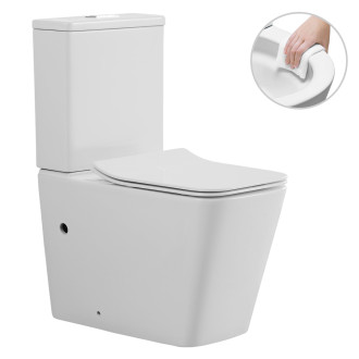 CERANO WC kombi Bruno, Rimless +UF sedátko bílá lesklá CER-538765
