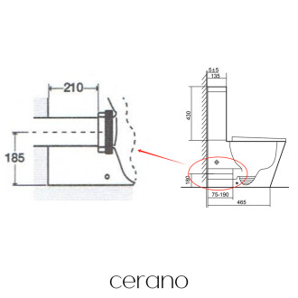 CERANO WC kombi Carlito, Rimless+UF sedátko/zadní odpad bílá lesklá 36,5x61cm CER-417383