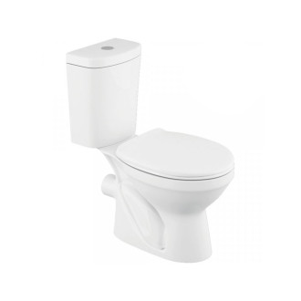 CERANO WC kombi Hector, Rimless zadní odpad bílá lesklá 37,5x66 cm CER-403416
