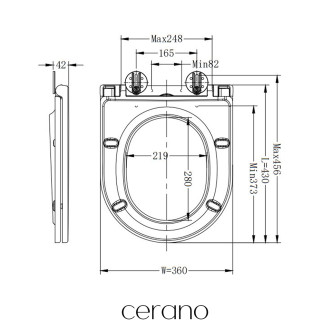 CERANO WC sedátko se zpomal.mech.Seggio slim/UF bílá matná 36x4,2x43 cm CER-414791