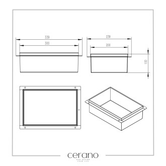 CERANO Zápustná polička do obkladu černá matná 30x20x10 cm CER-417470