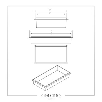 CERANO Zápustná polička do obkladu černá matná 60x30x10 cm CER-417479