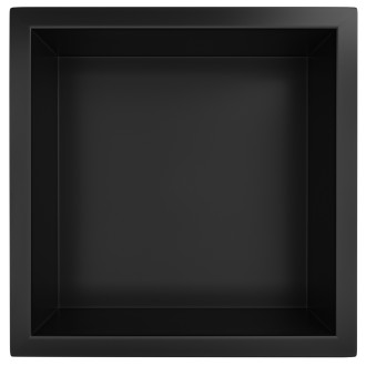 CERANO Zápustná polička s okrajem do obkladu černá matná 30x30x10 cm CER-417458