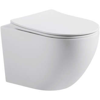 CERANO Závěsná WC mísa Cesso, Rimless, Vortex bílá matná 49x36