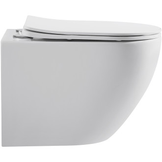 CERANO Závěsná WC mísa Cesso, Rimless, Vortex bílá matná 49x36