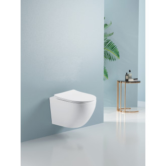 CERANO Závěsná WC mísa Cesso, Rimless, Vortex bílá matná 49x36