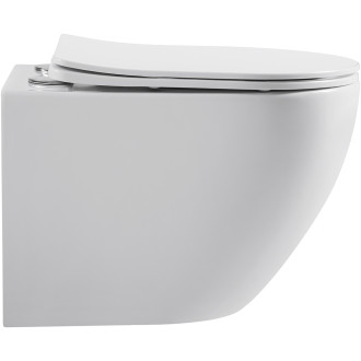 CERANO Závěsná WC mísa Cesso, Rimless, Vortex bílá lesklá 49x36 CER-476678