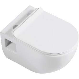 CERANO - Závěsná WC mísa Dure, Rimless + UF sedátko - bílá lesklá - 51x35 cm