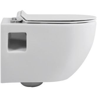 CERANO - Závěsná WC mísa Dure, Rimless + UF sedátko - bílá lesklá - 51x35 cm