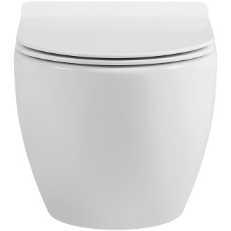 CERANO - Závěsná WC mísa Dure, Rimless + UF sedátko - bílá lesklá - 51x35 cm