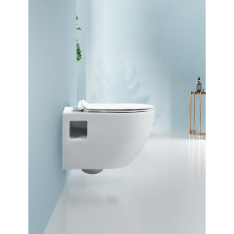CERANO - Závěsná WC mísa Dure, Rimless + UF sedátko - bílá lesklá - 51x35 cm