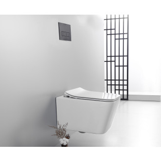 CERANO Závěsná WC mísa Forte +UF sedátko, Rimless bílá lesklá CER-538747