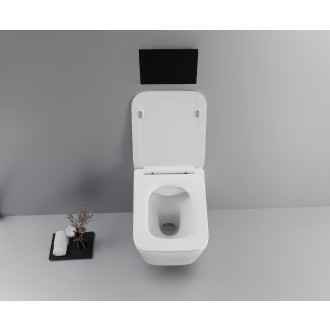 CERANO Závěsná WC mísa Forte +UF sedátko, Rimless bílá lesklá CER-538747