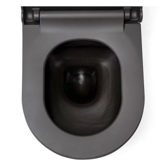 CERANO Závěsná WC mísa Puerto, Rimless grafitová šedá matná 35x50 cm CER-420204