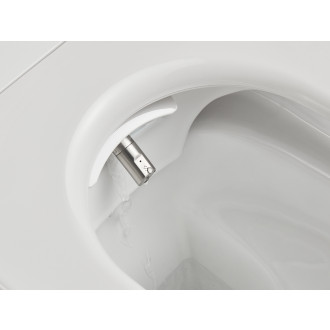 CERANO - Závěsná WC mísa s integrovaným elektronickým bidetem Cronus Pro, Rimless, Vortex + UF sedátko - bílá matná - 38,4x59,3 cm