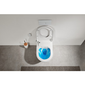 CERANO - Závěsná WC mísa s integrovaným elektronickým bidetem Cronus Standard, Rimless, Vortex + UF sedátko - bílá matná - 38,4x59,3 cm