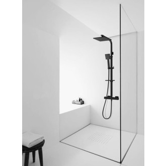 TUANA Nástěnný posuvný sprchový set Theo černá matná 95-127 cm TU-427504