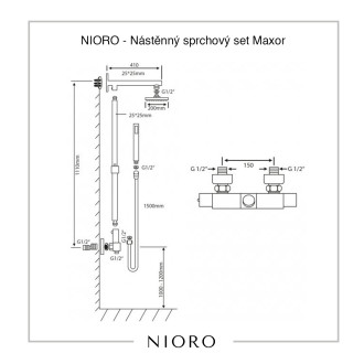 CERANO Nástěnný sprchový set Maxor chrom CER-423607
