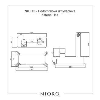 CERANO Podomítková umyvadlová baterie Una chrom CER-423517