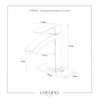 CERANO Umyvadlová baterie Octavia nízká černá mat CER-440180 CER-440180