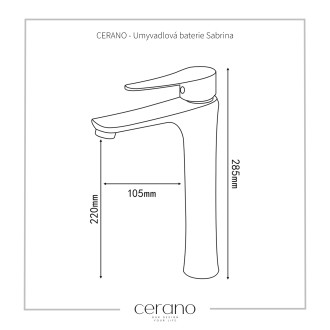 CERANO Umyvadlová baterie Sabrina vysoká černá mat CER-440189 CER-440189