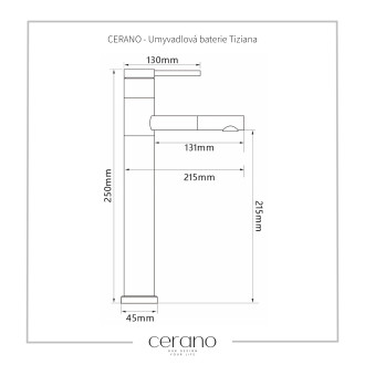 CERANO Umyvadlová baterie vysoká Tiziana černá mat CER-428734