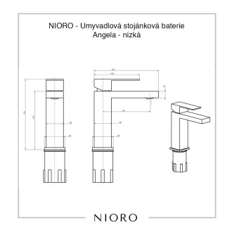 TUANA Umyvadlová stojánková baterie Angela nízká chrom TU-428152