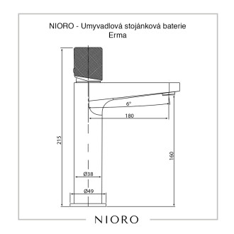 CERANO Umyvadlová stojánková baterie Erma nízká černá matná CER-423586