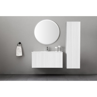 TUANA - Koupelnová skříňka vysoká Merito - bílá matná - 35x120x28 cm