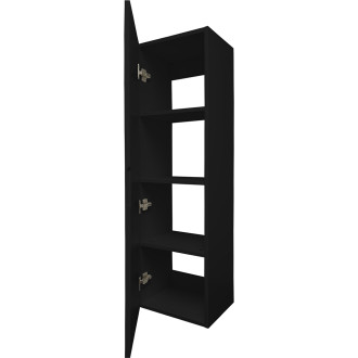 TUANA - Koupelnová skříňka vysoká Merito - černá matná - 35x120x28 cm