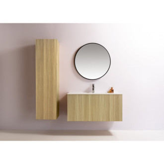 TUANA - Koupelnová skříňka vysoká Merito - přírodní - 35x120x28 cm