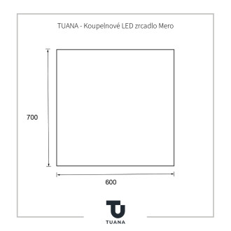 TUANA - Koupelnové LED zrcadlo Mero - 60x70 cm