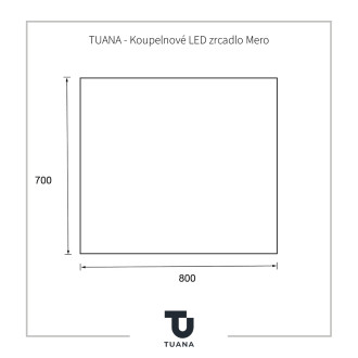 TUANA - Koupelnové LED zrcadlo Mero - 80x70 cm