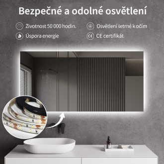 CERANO - Koupelnové LED zrcadlo Fiore - 120x60 cm - 2 JAKOST