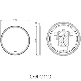 CERANO - Koupelnové LED zrcadlo Rivo, kovový rám - černá matná - Ø 60 cm - 2 JAKOST