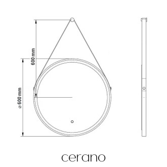 CERANO - Koupelnové LED zrcadlo Rotondo, kovový rám - černá matná - Ø 60 cm - 2 JAKOST