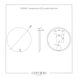 CERANO - Koupelnové LED zrcadlo Specchio - Ø 80 cm - 2. JAKOST