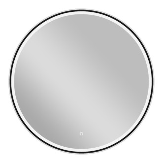 CERANO - Koupelnové LED zrcadlo Vito, kovový rám - černá matná - Ø 80 cm - 2 JAKOST