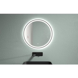 CERANO - Koupelnové LED zrcadlo Vito, kovový rám - černá matná - Ø 80 cm - 2 JAKOST
