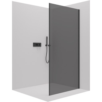 CERANO Sprchová zástěna pro dveře Porte L/P černá mat, grafitové sklo 100x195 jednodílná