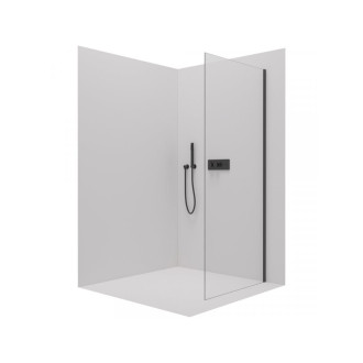 CERANO Sprchová zástěna pro dveře Santoro L/P 8mm černá mat, transp sklo 90x195 jednodílná