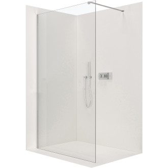 CERANO - Sprchová zástěna Walk-in Onyx Cube L/P - 8 mm - hranatá vzpěra - chrom, transparentní sklo - 140x200 cm - ROZBALENO