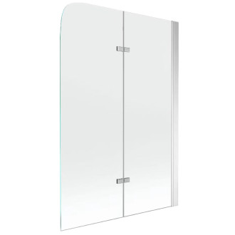 CERANO Vanová zástěna 2-křídlová Stele L/P chrom, transparentní sklo 120x140 cm CER-S-3062